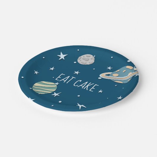 宇宙銀河系ボーイ誕生日 ペーパープレート (アングル)