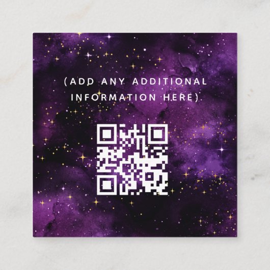 宇宙銀河系モダンソーシャルメディア宇宙の輝き スクエア名刺 (裏面)