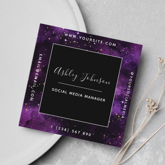 宇宙銀河系モダンソーシャルメディア宇宙の輝き スクエア名刺
