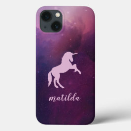 宇宙銀河系ユニコーンおもしろい紫 iPhone 13ケース