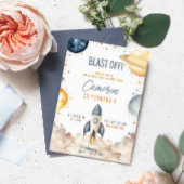 宇宙銀河系ロケット船誕生日パーティー 招待状