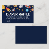 宇宙銀河系ロケット赤ちゃんシャワーおむつラッフルカード エンクロージャーカード (正面/裏面)