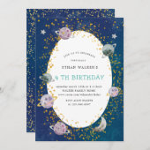 宇宙銀河系仮想誕生日パーティーの招待 招待状 (正面/裏面)