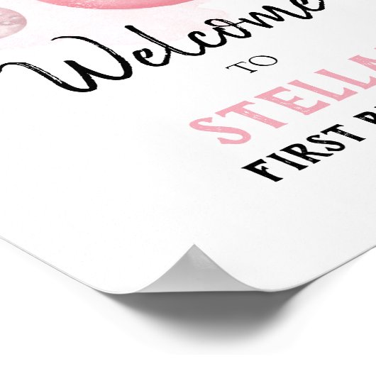 宇宙銀河系宇宙飛行士ガール誕生日へようこそ ポスター (角)