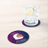 宇宙銀河系宇宙飛行士パープルグラデーション誕生日パーティー ラウンドペーパーコースター (インサイチュ)