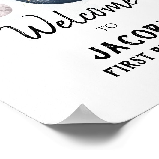 宇宙銀河系宇宙飛行士ボーイ誕生日歓迎 ポスター (角)