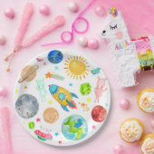 宇宙銀河系惑星ロケットエイリアン星 ペーパープレート (パーティー)