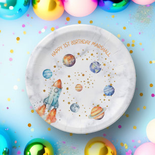宇宙銀河系惑星太陽の系誕生日 ペーパープレート