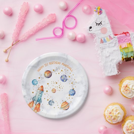 宇宙銀河系惑星太陽の系誕生日 ペーパープレート (パーティー)