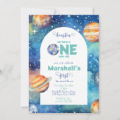 宇宙銀河系惑星最初の誕生日パーティー 招待状 (正面)