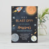 宇宙銀河系惑星誕生日招待状 招待状 (スタンド正面)