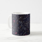 宇宙銀河系星座シームレスパターン コーヒーマグカップ (正面左)