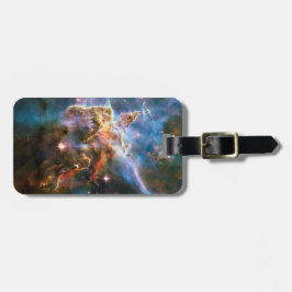 宇宙銀河系星雲。宇宙の星。ハッブルnasa ラゲッジタグ