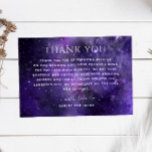 宇宙銀河系星。パープル宇宙結婚ナイト サンキューカード<br><div class="desc">紫エレガント宇宙ナイト結婚のサンキューカード。追加連絡品が要もしります。</div>