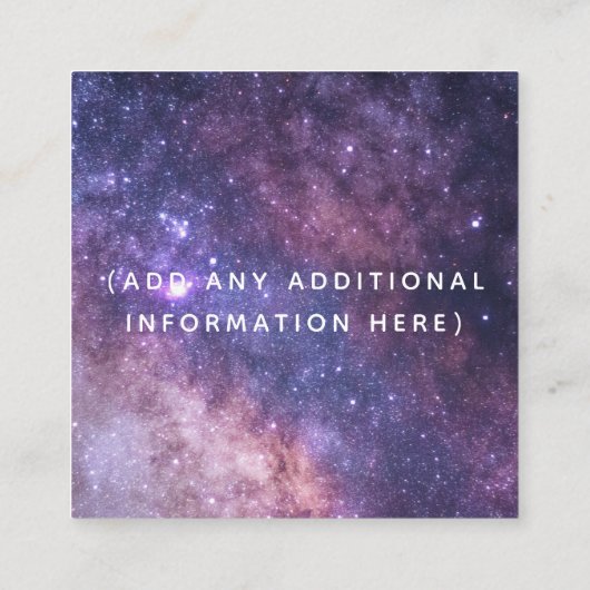 宇宙銀河系未来的モダンソーシャルメディア夜 スクエア名刺 (裏面)