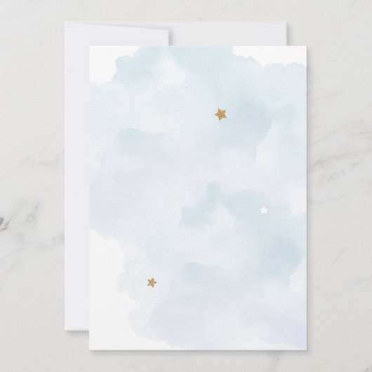 宇宙銀河系水の色の惑星ロケット1st誕生日 招待状 (裏面)