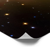 宇宙銀河系白熱［赤熱］光を放つ宇宙空間を雄大に ポスター (角)