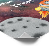 宇宙銀河系誕生日パーティーサイン ポスター (角)