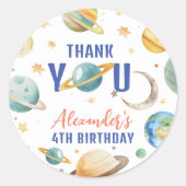 宇宙銀河系誕生日パーティー ラウンドシール (正面)