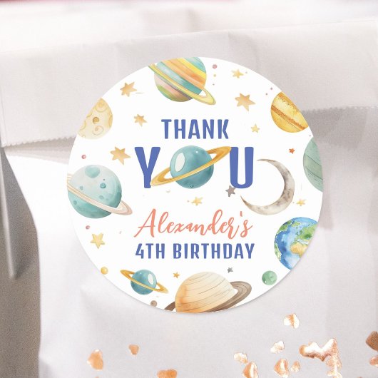 宇宙銀河系誕生日パーティー ラウンドシール
