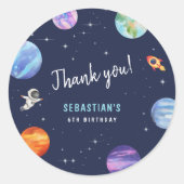 宇宙銀河系誕生日会お願いありがとう ラウンドシール (正面)