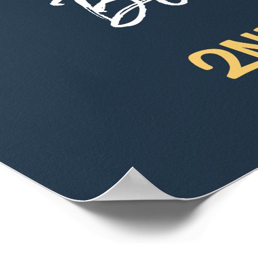 宇宙銀河系誕生日党海軍金ゴールド歓迎 ポスター (角)