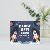 宇宙銀河系誕生日招待状カード 招待状 (スタンド正面)