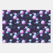 宇宙銀河系 |ターコイズブルーパープルネブラ ラッピングペーパーシート (正面2)