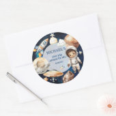 宇宙銀河系First Trip のまわりに the Sun Sticker ラウンドシール (封筒)