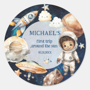 宇宙銀河系First Trip のまわりに the Sun Sticker ラウンドシール