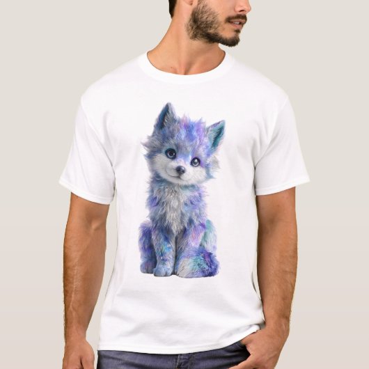 宇宙銀河 子狼 男性 Tシャツ (正面)