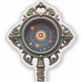 宇宙鍵ステッカー：渦巻き旋回を持つヴィンテージデザイン シール (正面)