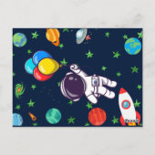 宇宙鎖状お祝い誕生日招待状 ポストカード (裏面)