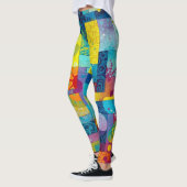 宇宙開花園：抽象芸術モザイク・オブ・ドリームス レギンス (左)