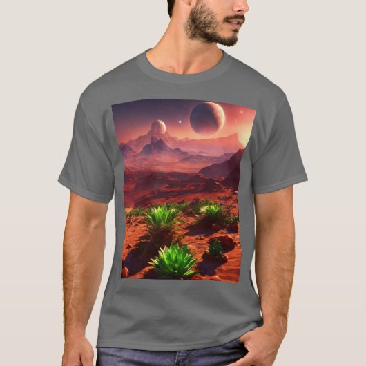 「宇宙開花：植物の惑星T型」 Tシャツ (正面)