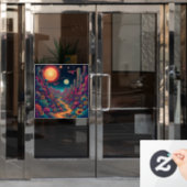 宇宙開花:自然と ウィンドウサイン (オフィスドア)