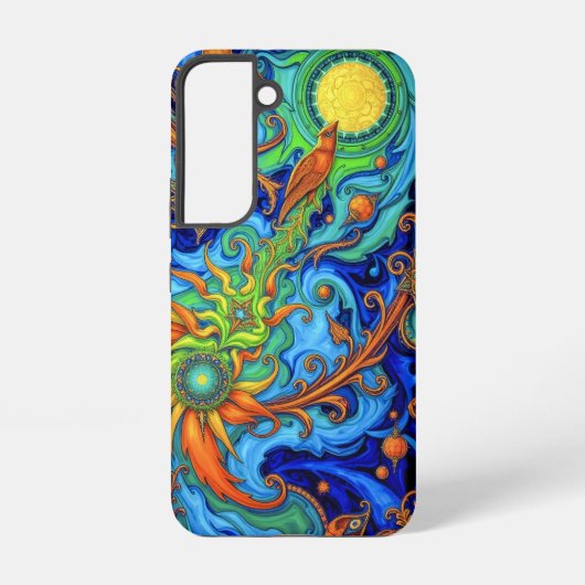 宇宙開花：超現実的エネルギーフロー SAMSUNG GALAXYケース (裏面)