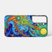 宇宙開花：超現実的エネルギーフロー SAMSUNG GALAXYケース (裏面横)