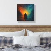 宇宙間の人間 キャンバスプリント (インサイチュ (寝室))