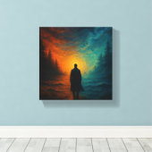 宇宙間の人間 キャンバスプリント (インサイチュ (ウッドフロア))