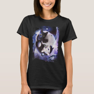 宇宙陰陽キャットキャッツコズミックインヤン子猫インG Tシャツ