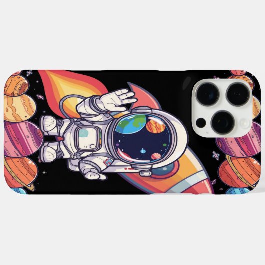 宇宙電話ブラックケース宇宙をテーマにした惑星 Case-Mate iPhoneケース (裏面 (横))