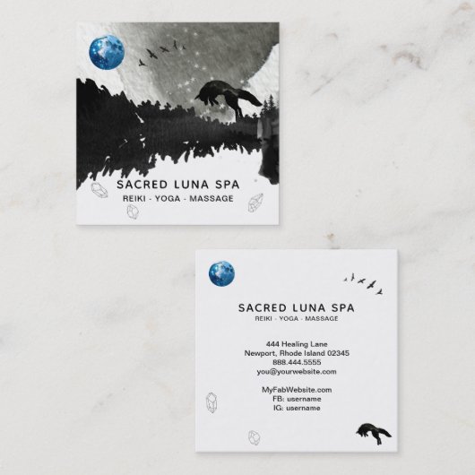 *～*宇宙青い月のキツネ山  スクエア名刺 (正面/裏面)