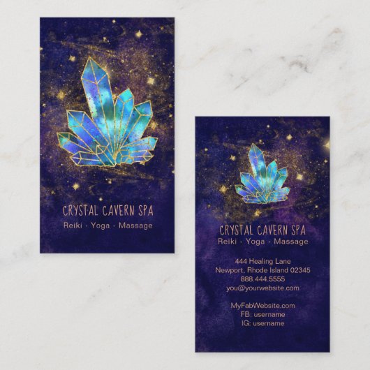 *~*宇宙青結晶金ゴールドグリッター星 名刺 (正面/裏面)