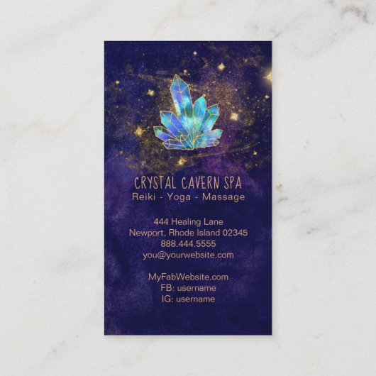 *~*宇宙青結晶金ゴールドグリッター星 名刺 (裏面)