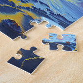 宇宙頭が切れるの子供の地球と銀河の氷河の画像 ジグソーパズル (側面)