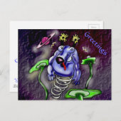 宇宙飛んでいる牛宇宙 ポストカード (正面/裏面)