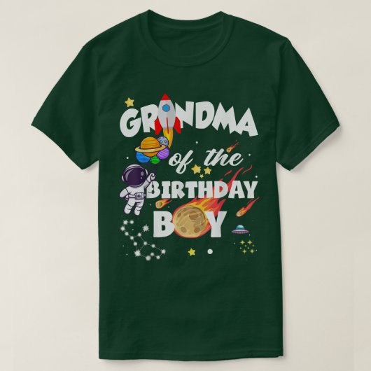 宇宙飛行士おばあちゃんザ誕生日ボーイ誕生日ファム Tシャツ (デザイン正面)