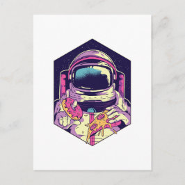 宇宙飛行士おもしろいピザ漫画グラフィック宇宙ギーク ポストカード