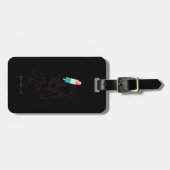宇宙飛行士おもしろい宇宙ロケット名ブラックラゲージズ ラゲッジタグ (正面横)